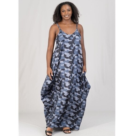Summer Spaghetti Strap Maxi Bubble Beach Evening Spring Party Dress - Picture 1 of 1